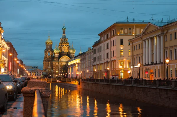 Church of the Savior on Spilled Blood at night — Stock Photo, Image