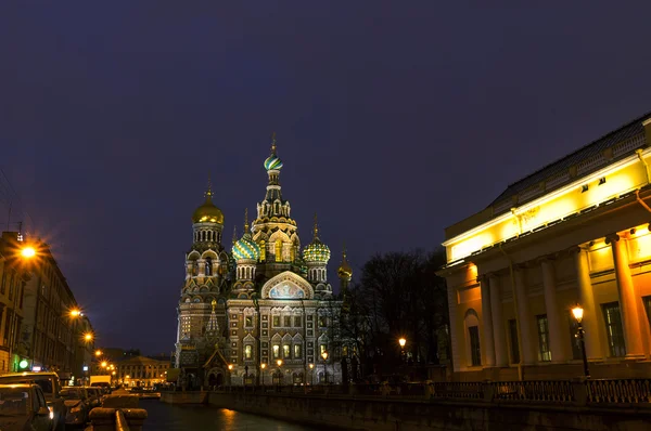 Church of the Savior on Spilled Blood at night — Stock Photo, Image