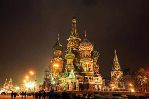 St Basils Cathedral at winter night — Stock Photo, Image