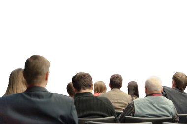 arka beyaz izole iş Konferansı'nda oturan insanlar