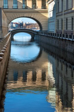 neva Nehri st petersburg, Rusya Federasyonu doğru kış kanal görüntüleme