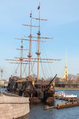 peter ve paul fortress, st petersburg karşı yelkenli gemi