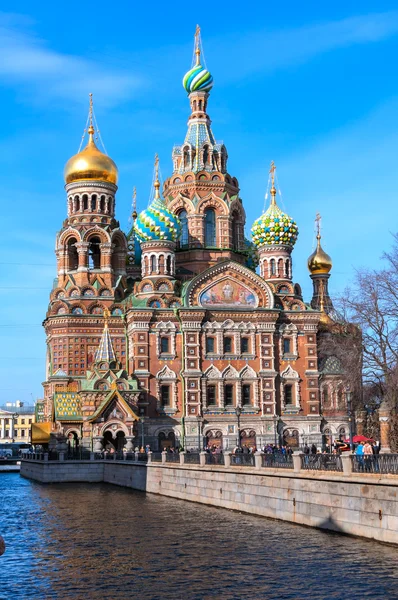 Kirche des Erlösers auf Blut, st petersburg, Russland — Stockfoto