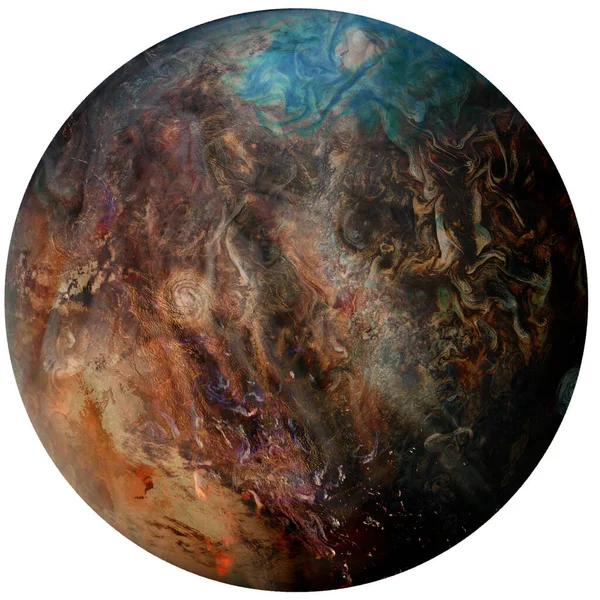Планета Юпитера Изолирована Белом Коллаже Разноцветной Инопланетной Газовой Планеты Элементы — стоковое фото