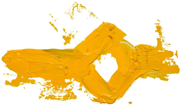 Uderzenia Żółtej Farby Olejnej Pędzla Tworząc Romb Kształt Rey Obszaru — Wektor stockowy