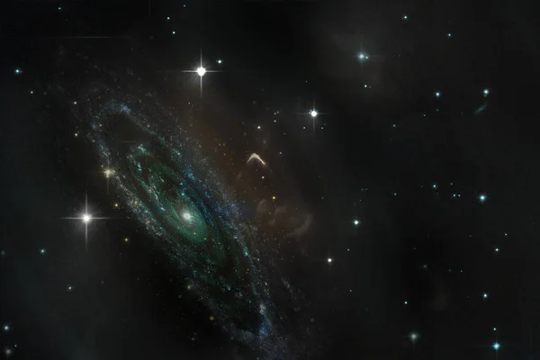 Agujero Negro Con Rejilla Nebulosa Sobre Estrellas Coloridas Campos Nubes —  Fotos de Stock