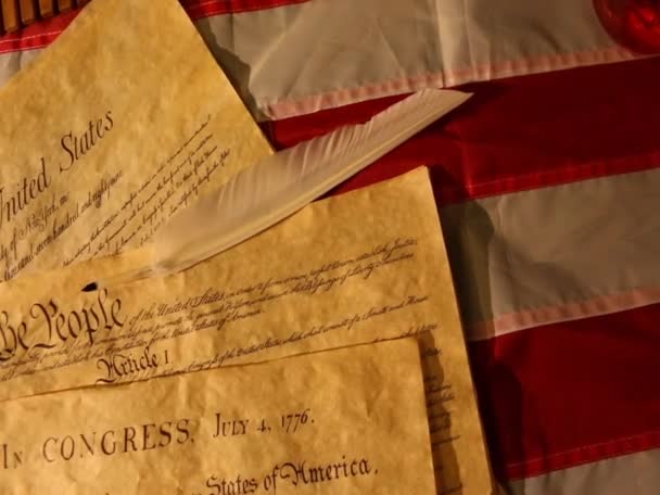 Flag and Constitution — Stock Video
