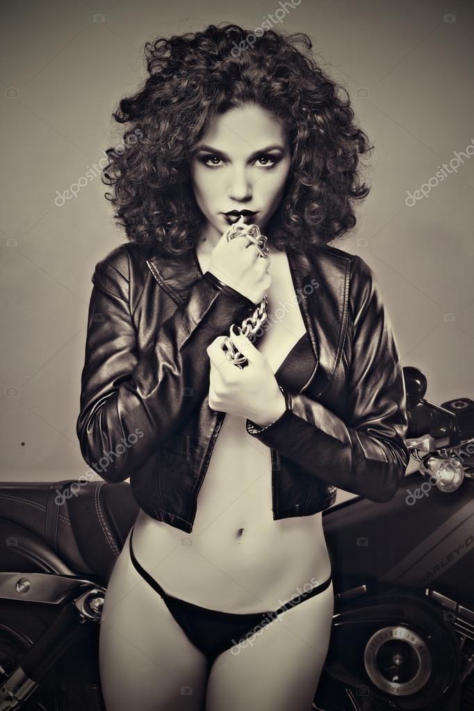 Biker Chick — Stock Photo © castaldostudio #50493879