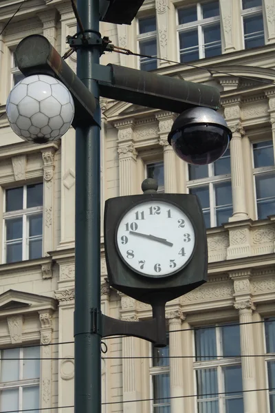 Street clock with camera system — Stock Photo, Image