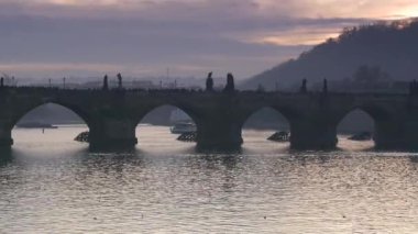 Prag, anıt, gece görüş, eski charles Köprüsü