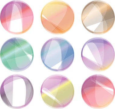 boş alan dokuz renkli yuvarlak düğmelerle kümesi. eps10