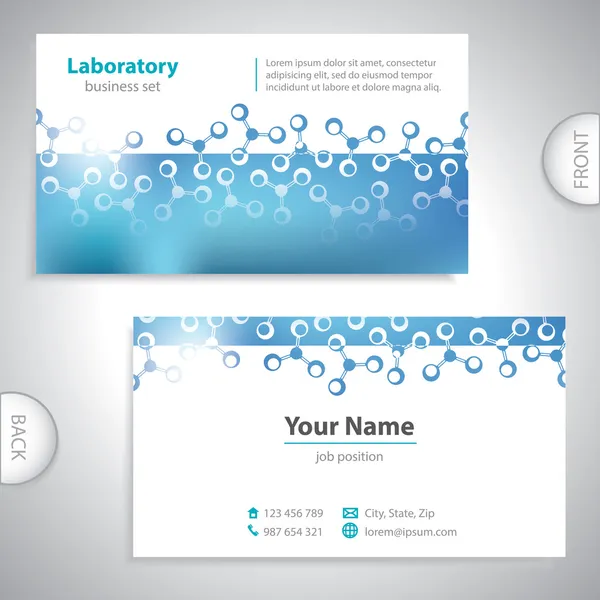 Universal blue medical laboratory business card. — Stock Vector