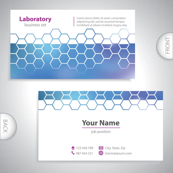 Evrensel koyu mavi tıbbi laboratuvar kartvizit.