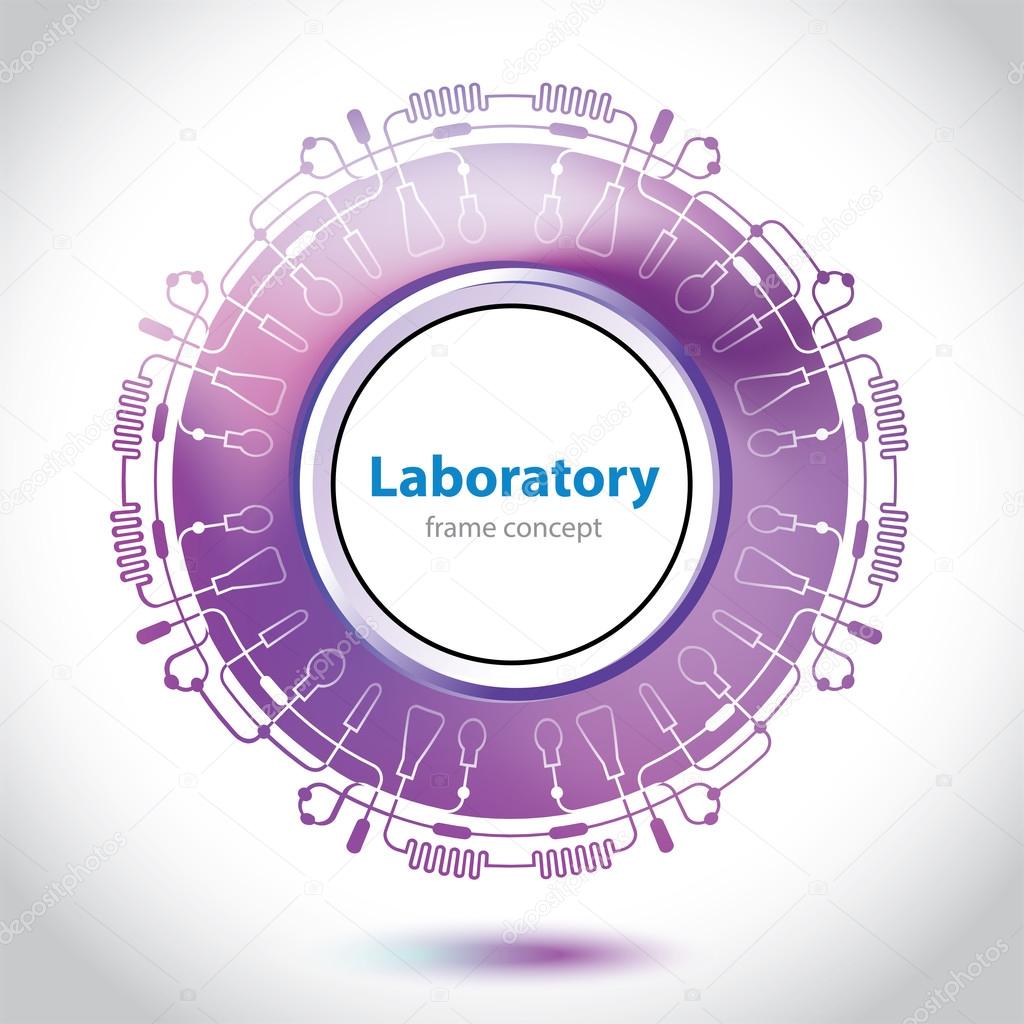 Abstract purple medical laboratory circle element.