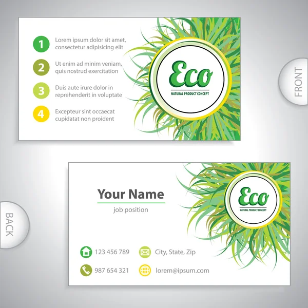 Universal eco green whirlpool business card. — Stock Vector