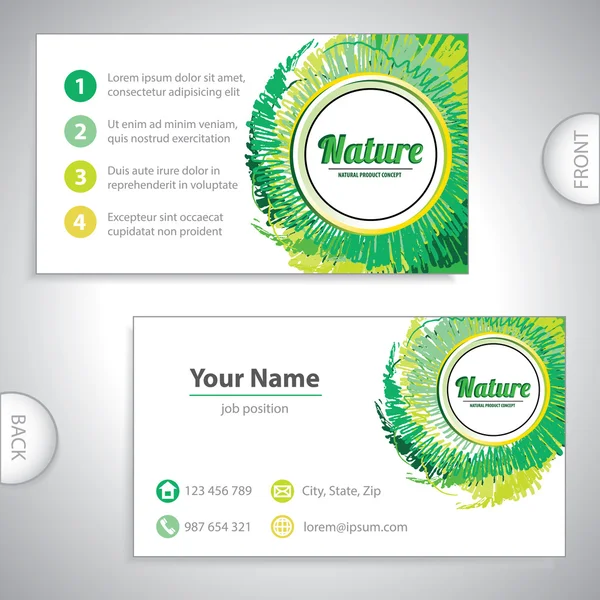 Universal natural green whirlpool cartão de visita . — Vetor de Stock