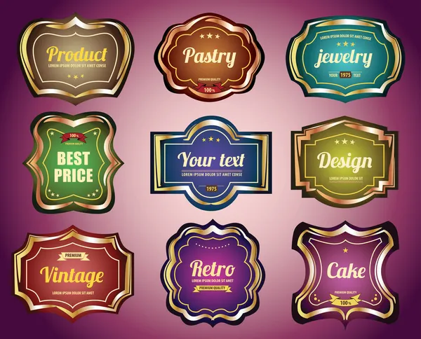 vintage Etiketler ve stickerlar hediyeler için kümesi. No.01