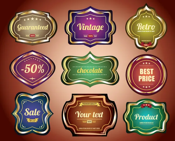 zestaw vintage etykiety i naklejki do wyrobów cukierniczych. No.01