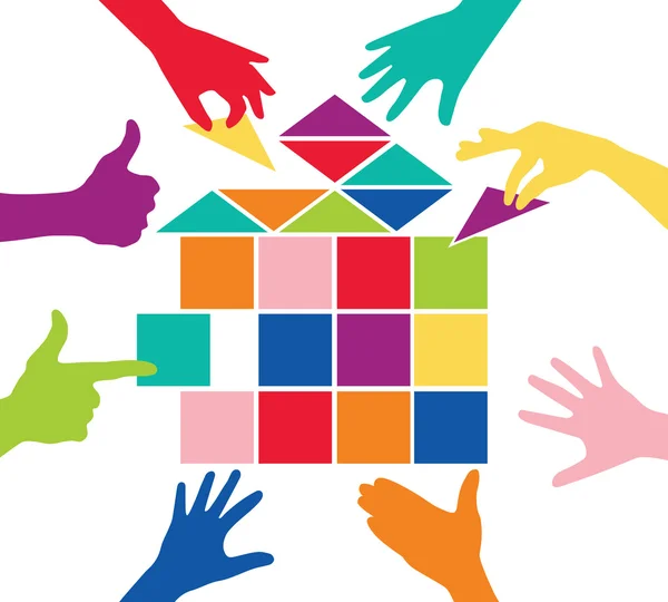 Takım oyunu renkli adet ev