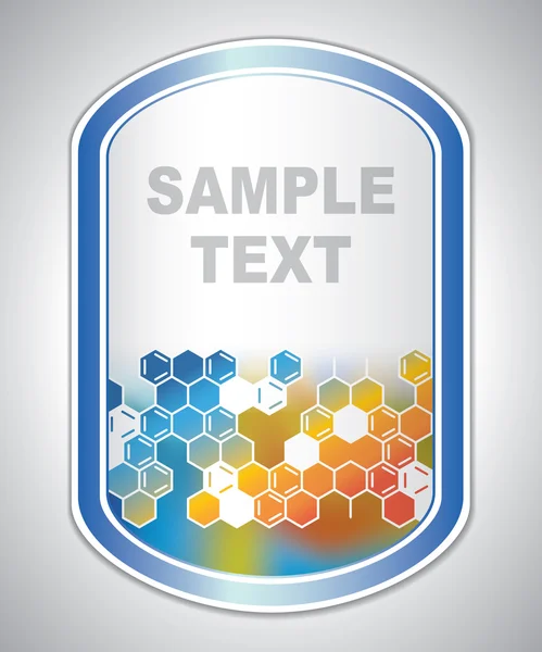 Abstract orange-blue medical laboratory label — Stock Vector