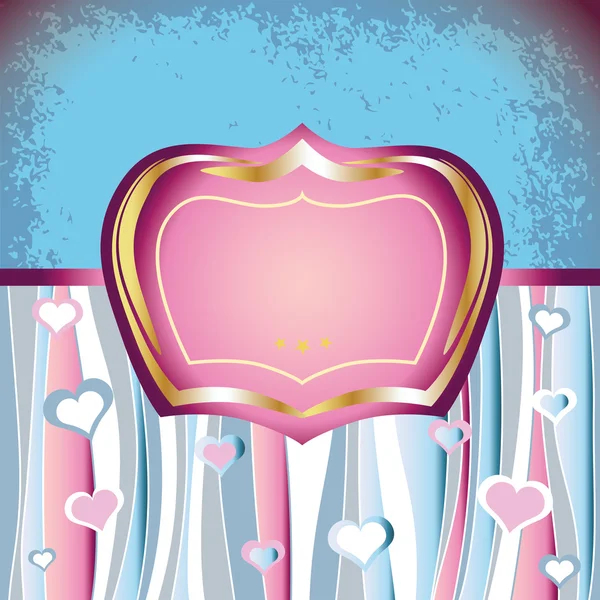 En forma de corazón - etiqueta de plantilla antigua retro — Archivo Imágenes Vectoriales