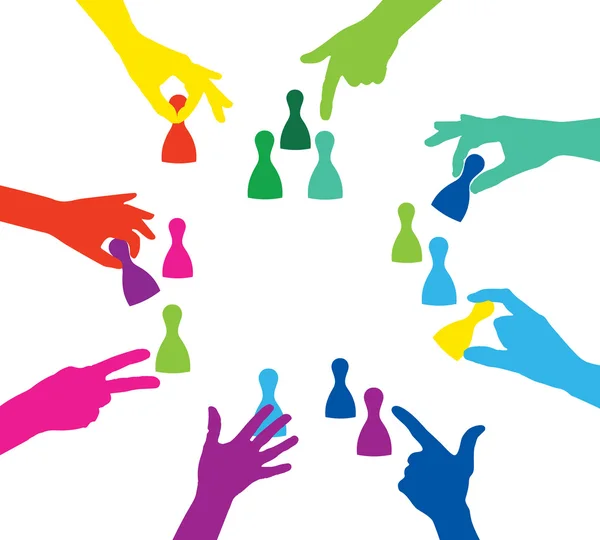 Takım oyunu renkli oyun rakamları ile