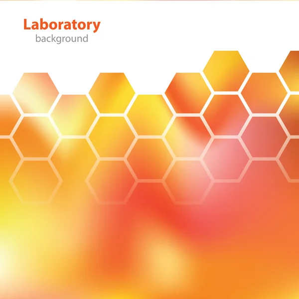 抽象的橘红色医学实验室为背景. — 图库矢量图片