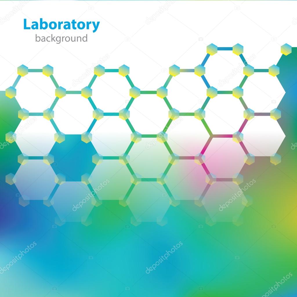 Abstract green-yellow medical laboratory background.