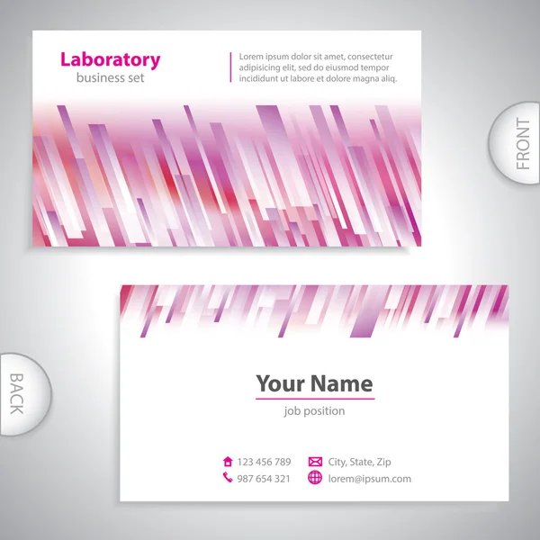 Universal purple-white medical laboratory business card. — Stock Vector