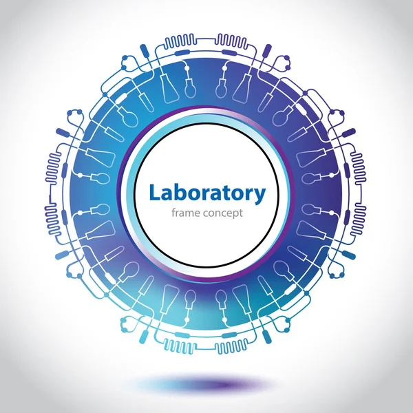 Élément abstrait bleu laboratoire médical cercle . — Image vectorielle