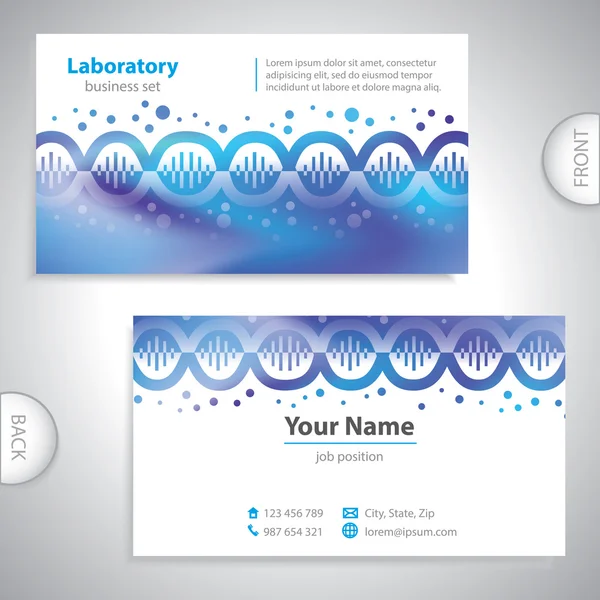 Cartão comercial universal do laboratório médico azul . — Vetor de Stock