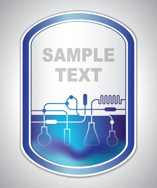 Etichetă abstractă de laborator medical albăstrui — Vector de stoc