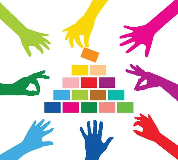 Team building pyramid — Stock vektor