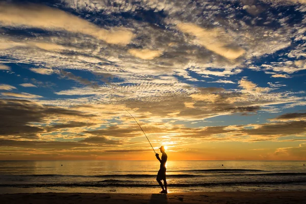 Fishing silhouette — Stock Photo, Image