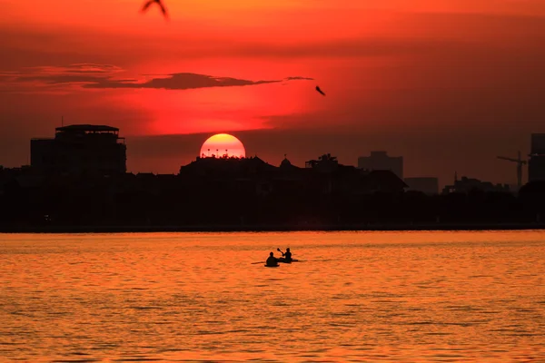 Pôr do sol vermelho — Fotografia de Stock