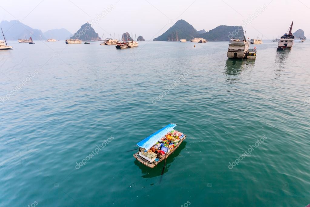 Tourist boat on Ha Long bay