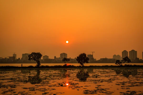 Zonsondergang op westlake — Stockfoto