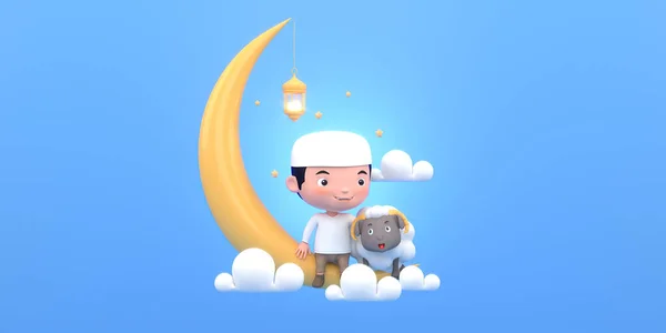 Eid Adha Oficjalne Wakacje Które Obchodzone Islamie Ilustrator Eid Adha Obrazek Stockowy