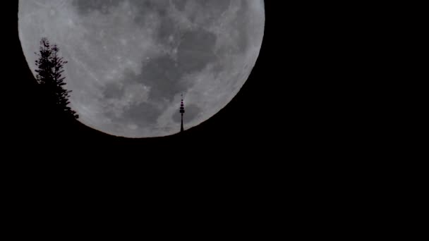 Luna Plină Cade Spatele Phra Doi Suthep Chiang Mai Province — Videoclip de stoc