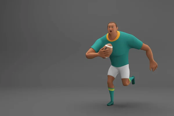 Rendering Rugby Players Fight Ball Professional Rugby — ストック写真