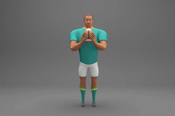 Rendering Rugby Players Fight Ball Professional Rugby — ストック写真