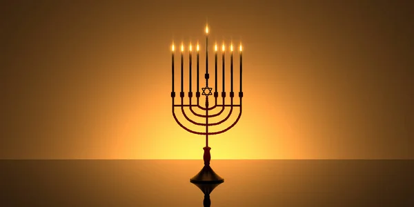Rendering Bild Des Jüdischen Feiertags Chanukka Hintergrund Mit Menora Traditioneller — Stockfoto