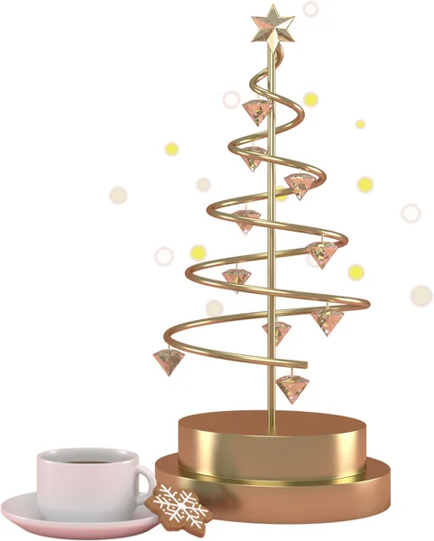 Rendering Boże Narodzenie Lub Nowy Rok Elementy Tła Dekoracyjnych Ciasteczek — Zdjęcie stockowe
