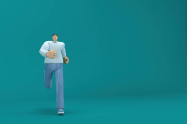 Çizgi film karakteri kot pantolon ve uzun gömlek giyiyor. Oyunculukta 3D çizer. Kaçıyor..