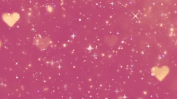 Glitter Particles Gold Confetti Sparkles Bokeh Flares Background — Vídeo de stock