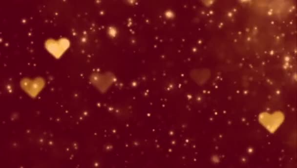 Σωματίδια Glitter Χρυσό Κομφετί Λάμπει Bokeh Φωτοβολίδες Φόντο — Αρχείο Βίντεο