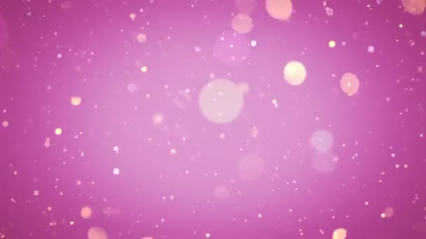 Glitter Particles Gold Confetti Sparkles Bokeh Flares Background — Vídeo de stock