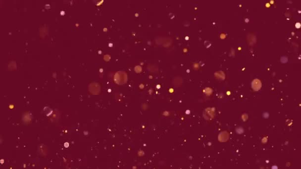 Glitter Partiklar Guld Konfetti Gnistrar Bokeh Facklor Bakgrund — Stockvideo