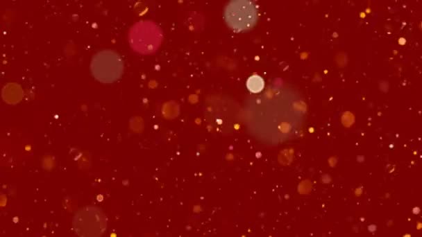 Glitter Partículas Ouro Confete Faíscas Bokeh Flares Fundo — Vídeo de Stock