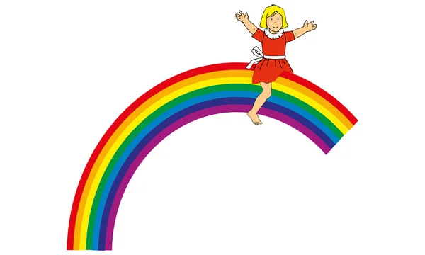 Un niño en un raimbow — Archivo Imágenes Vectoriales